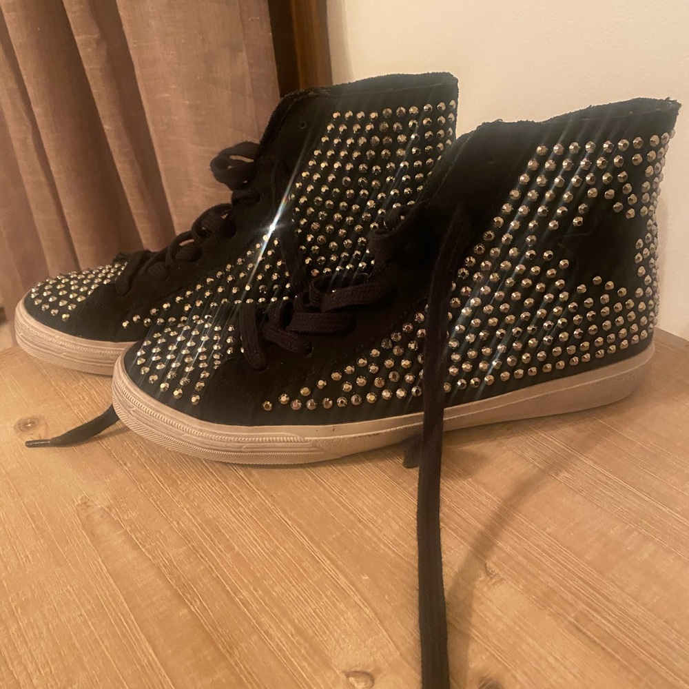 Shu Shop Black jeweled high tops